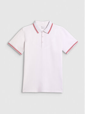 4F 4F Polo STREFA KIBICA Biały Regular Fit