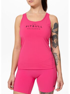 PITBULL PITBULL Tank top sportowy damski AVENIDA M Różowy Regular Fit