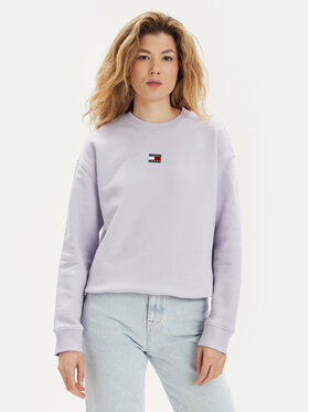 Tommy Jeans Tommy Jeans Mikina Badge DW0DW17325 Fialová Regular Fit