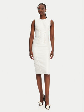 Elisabetta Franchi Elisabetta Franchi Rochie cocktail AB76252E2 360 Alb Slim Fit