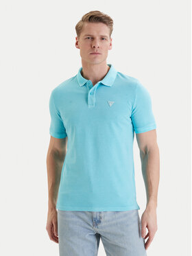 Guess Guess Polo F6GP03 K9WF1 Τυρκουάζ Slim Fit