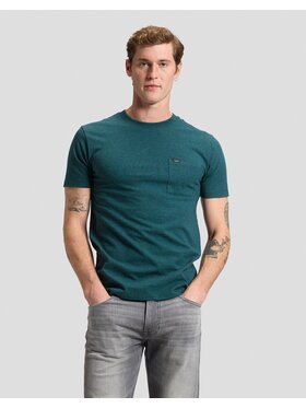 Lee Lee T-Shirt ULTIMATE POCKET TEE Zielony Slim Fit