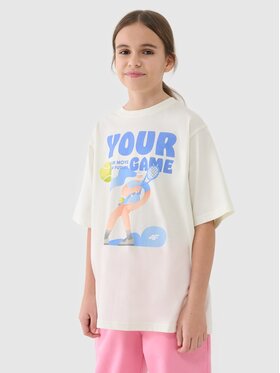 4F 4F T-Shirt 4FJASAW24TTSHF2592-11S Biały Oversize