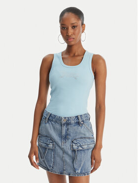 Juicy Couture Juicy Couture Top Thin Strap JCWLV126308 Světle modrá Slim Fit