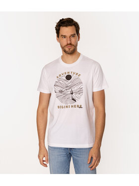 Lee Cooper Lee Cooper T-Shirt ADVENTURE 1145 Biały Regular Fit