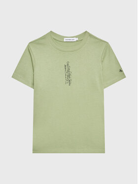 Calvin Klein Jeans Calvin Klein Jeans T-Shirt Small Repeat Inst. Logo IB0IB01569 Zielony Regular Fit