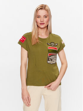Aeronautica Militare Aeronautica Militare Тишърт 231TS2060DJ510 Зелен Regular Fit