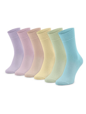 Zooksy Zooksy Zestaw 6 par wysokich skarpet unisex Basic Kolorowy