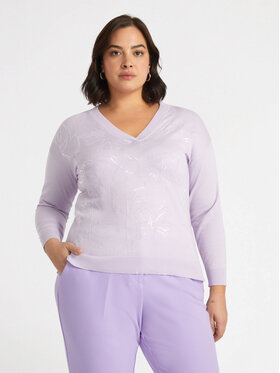 Fiorella Rubino Fiorella Rubino Sweter M475L007840N009 Fioletowy Regular Fit
