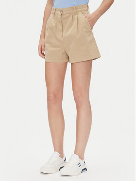Tommy Jeans Tommy Jeans Auduma šorti Claire DW0DW21643 Bēšs Regular Fit