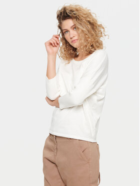 Saint Tropez Saint Tropez Pulover 30500003 Bela Casual Fit
