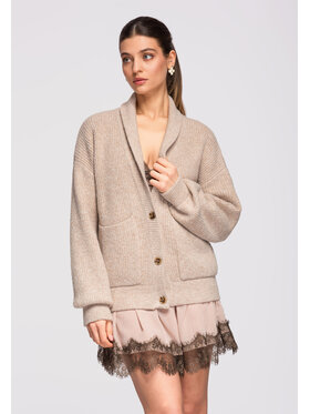 Ombre Ombre Kardigan OW-SWCD-0104 Beżowy Oversize