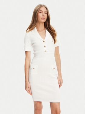Guess Guess Sukienka dzianinowa W5YK29 Z0130 Biały Slim Fit