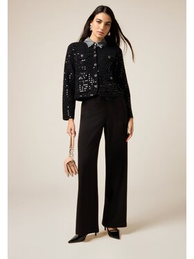 Oltre Oltre Pantaloni di tessuto P009J002464N033 Nero Baggy Fit