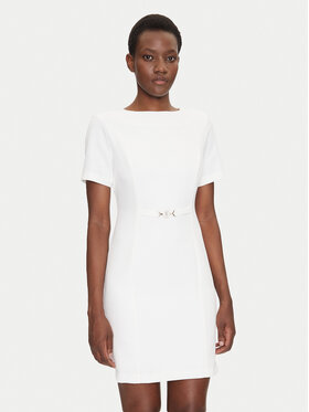 Fracomina Fracomina Rochie cocktail FS25SD1006W42901 Alb Regular Fit