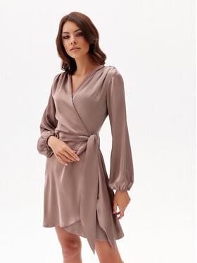Roco Fashion Roco Fashion Sukienka koktajlowa Catlin Brązowy Regular Fit
