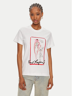 KARL LAGERFELD KARL LAGERFELD T-shirt 245W1713 Bijela Regular Fit