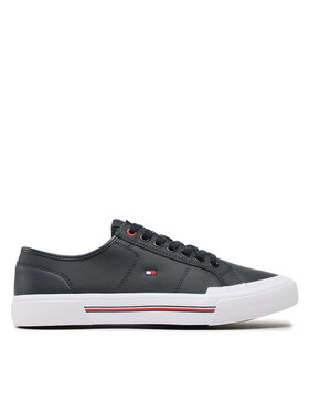 Tommy Hilfiger Tommy Hilfiger Tenisky Core Corporate Vulc Leather FM0FM04561 Tmavomodrá