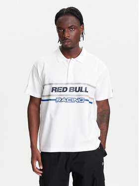 Pepe Jeans Pepe Jeans Тениска с яка и копчета Red Bull Racing Moto Panel RM540017 Бял Regular Fit