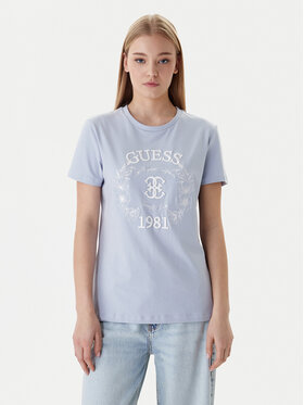 Guess Guess T-Shirt V6RI12 J1314 Błękitny Regular Fit