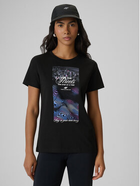 4F 4F T-Shirt AFTERLIGHT Czarny Regular Fit
