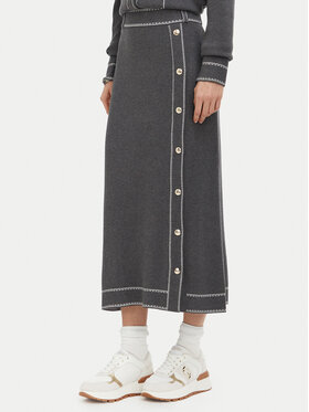 Liu Jo Sport Liu Jo Sport Midi sijonas TF6179 MS59L Tamsiai pilka Regular Fit