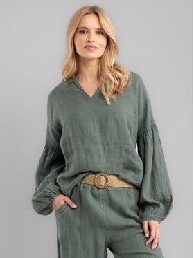 Perso Perso Bluzka CHLE256557F Khaki Regular Fit