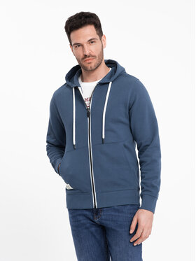 Ombre Ombre Mikina OM-SSBZ-0178 Tmavomodrá Classic Fit