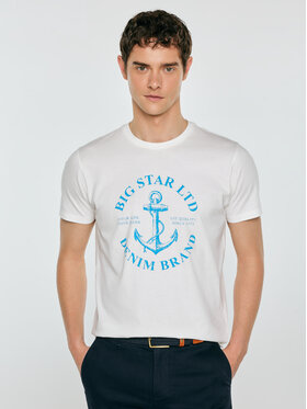 BIG STAR BIG STAR T-Shirt KARTES Biały Basic Fit