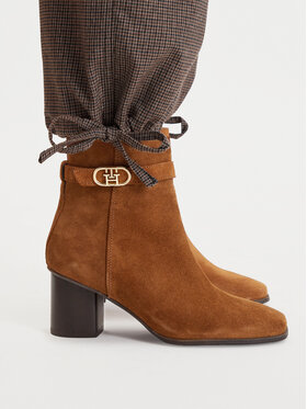 Tommy Hilfiger Tommy Hilfiger Stivaletti Th Strap Suede Block Heel Boot FW0FW09521 Beige scuro