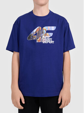 4F 4F T-Shirt 4FJWAW26TTSHM3521-36S Niebieski Active Fit