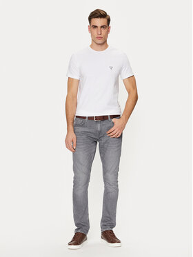 Guess Majica Caleb U97M00 KCD31 Bela Slim Fit