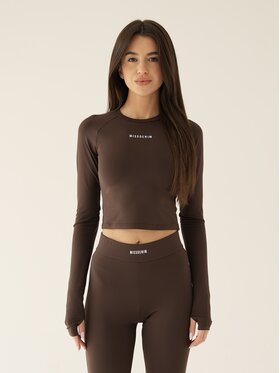 MissDenim MissDenim Longsleeve Soft Touch Brązowy Second Skin Fit