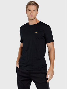 Boss Boss Marškinėliai Curved Logo 50469045 Juoda Regular Fit