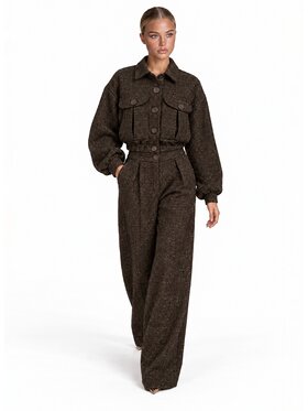 Love Saints Love Saints Komplet bluzka i spodnie L26WF-KA-K12 Brązowy Oversize
