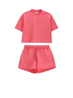 Coccodrillo Coccodrillo Komplet t-shirt i spodenki WC6117403XXG-029 Różowy Regular Fit
