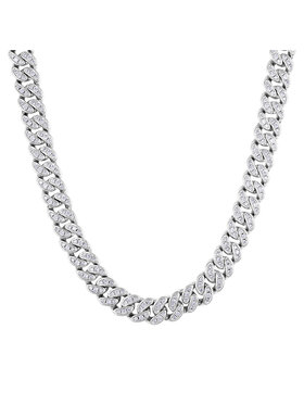 ICED STUFF ICED STUFF Ķēdīte Diamond Cuban Link Baltais zelts