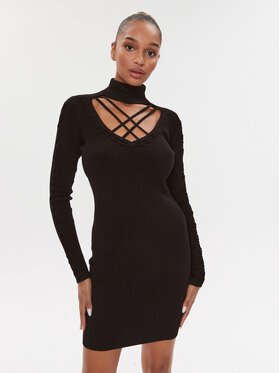 Guess Guess Rochie tricotată W3BK0W Z2YJ2 Negru Slim Fit