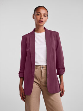 Pieces Pieces Marynarka 17090996 Bordowy Regular Fit