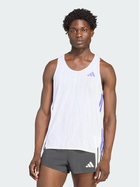 adidas adidas Tank top Adizero Running Biały Slim Fit