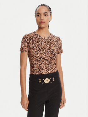 Just Cavalli Just Cavalli T-shirt 79PAHE07 CJ112 Smeđa Slim Fit