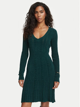 Guess Guess Pletena obleka W6BK31 Z1443 Temno zelena Regular Fit
