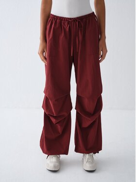 La Mania La Mania Spodnie cargo ETTE Bordowy Basic Fit