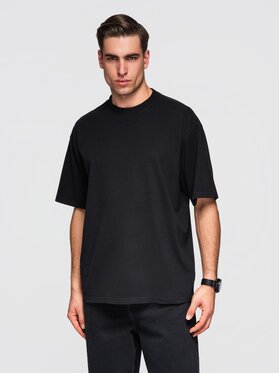 Ombre Ombre T-Shirt OM-TSBC-0267 Czarny Loose Fit