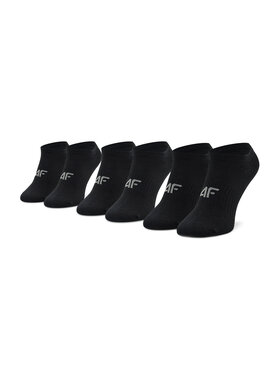 4F 4F Súprava 3 párov členkových dámskych ponožiek H4L22-SOD302 Čierna