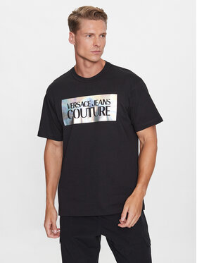 Versace Jeans Couture Versace Jeans Couture Тишърт 75GAHF04 Черен Regular Fit