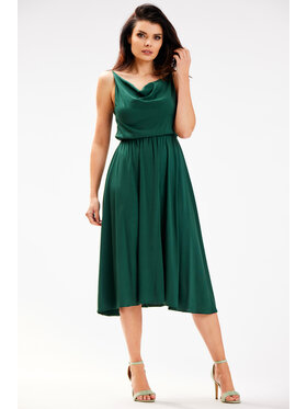 Awama Awama Sukienka letnia A579 Zielony Basic Fit