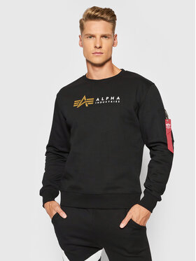 Alpha Industries Alpha Industries Bluza Label Foil Print 118312FP Czarny Regular Fit