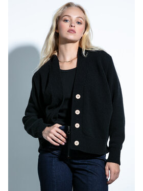 Fobya Fobya Kardigan F1710 Czarny Classic Fit