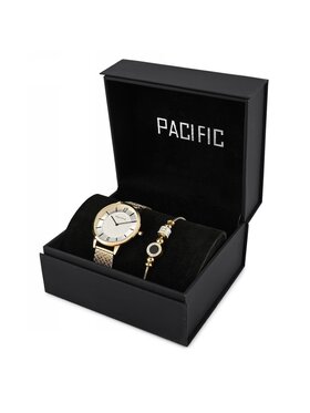 Pacific Pacific Zestaw zegarek i bransoletka PACIFIC X6190 Złoty